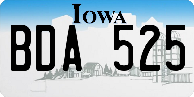 IA license plate BDA525