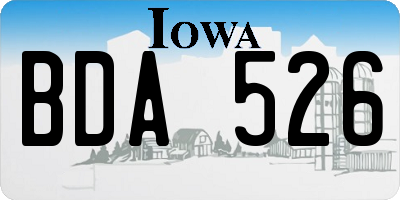 IA license plate BDA526