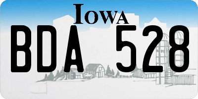 IA license plate BDA528
