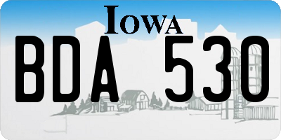 IA license plate BDA530