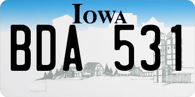 IA license plate BDA531