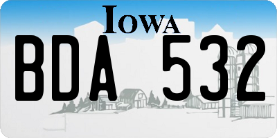 IA license plate BDA532