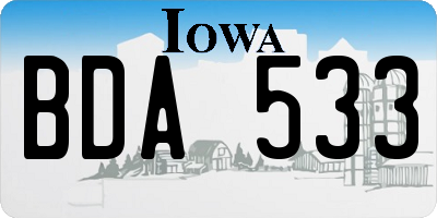 IA license plate BDA533