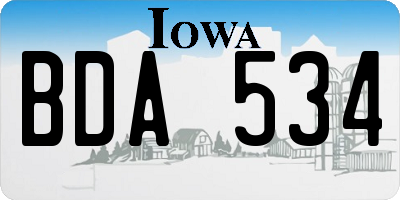 IA license plate BDA534