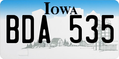 IA license plate BDA535