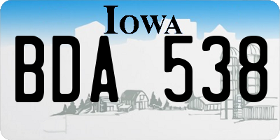 IA license plate BDA538