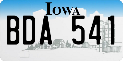 IA license plate BDA541