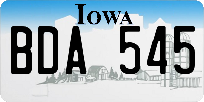 IA license plate BDA545