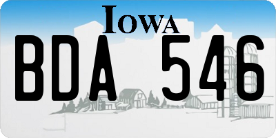 IA license plate BDA546