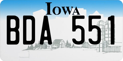 IA license plate BDA551