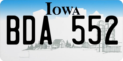 IA license plate BDA552