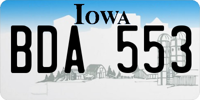 IA license plate BDA553