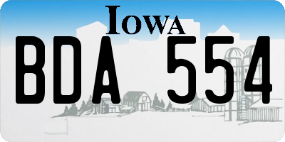 IA license plate BDA554