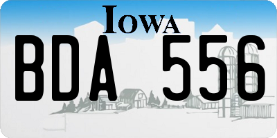 IA license plate BDA556