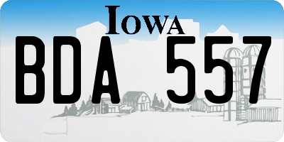 IA license plate BDA557