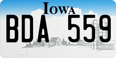 IA license plate BDA559