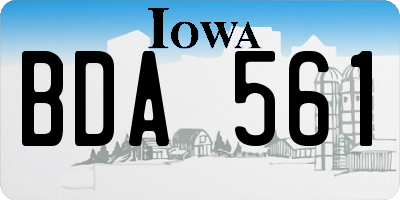 IA license plate BDA561