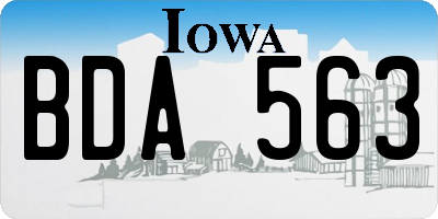 IA license plate BDA563
