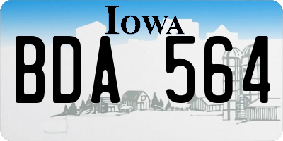IA license plate BDA564