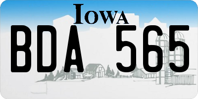 IA license plate BDA565