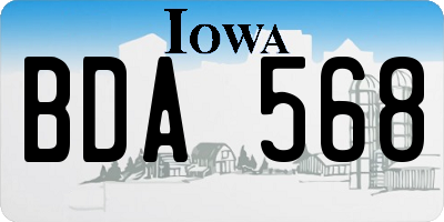 IA license plate BDA568