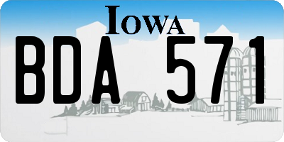 IA license plate BDA571
