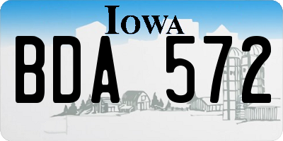 IA license plate BDA572