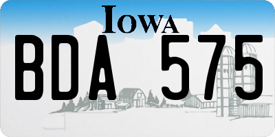 IA license plate BDA575