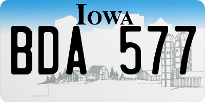 IA license plate BDA577