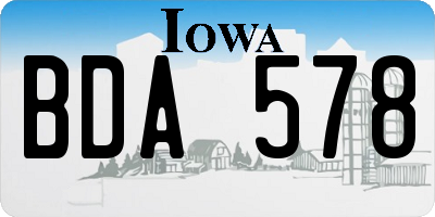IA license plate BDA578