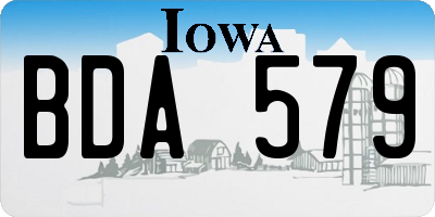 IA license plate BDA579