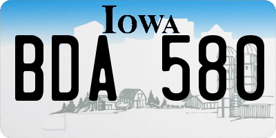 IA license plate BDA580