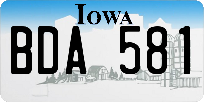 IA license plate BDA581