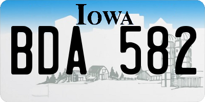 IA license plate BDA582