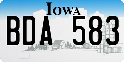 IA license plate BDA583