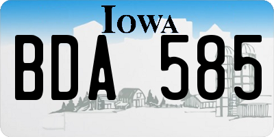 IA license plate BDA585