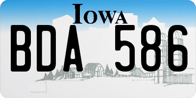IA license plate BDA586