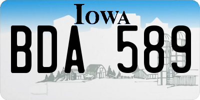 IA license plate BDA589