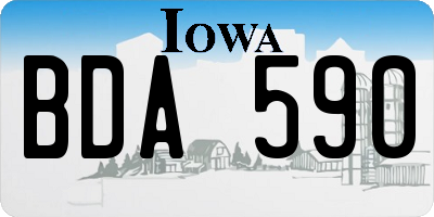 IA license plate BDA590