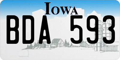 IA license plate BDA593