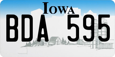 IA license plate BDA595