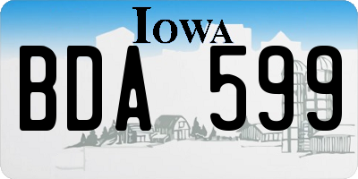 IA license plate BDA599