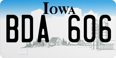 IA license plate BDA606
