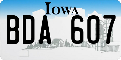 IA license plate BDA607