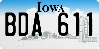 IA license plate BDA611
