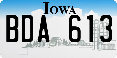 IA license plate BDA613