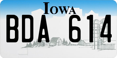 IA license plate BDA614