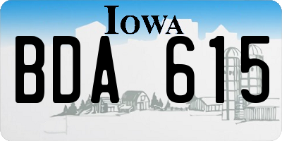 IA license plate BDA615