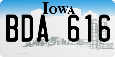 IA license plate BDA616