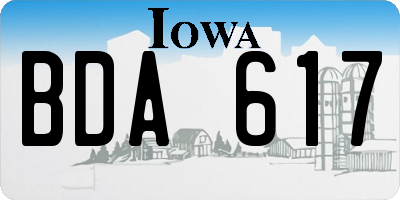 IA license plate BDA617